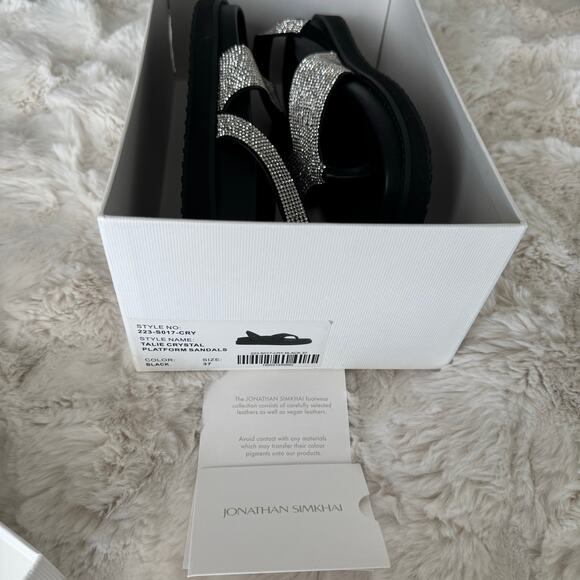 Jonathan Simkhai Talie Crystal Platform Sandals - Size 37 (US 7) - Picture 9 of 11